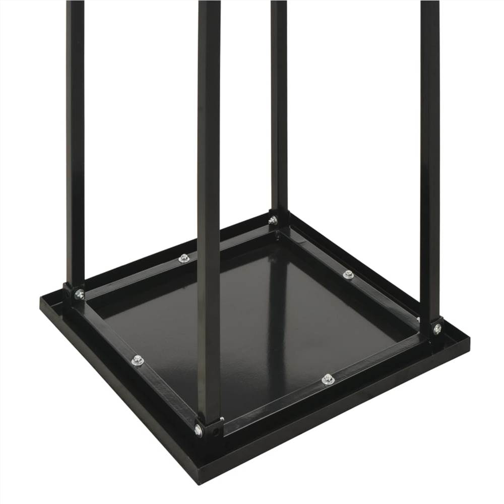 Firewood Rack with Base Black 37x37x113 cm Steel Firewood Rack With Base Black 37x37x113 Cm Steel -Room Firewood Rack with Base Black 37x37x113 cm Steel 438914 4