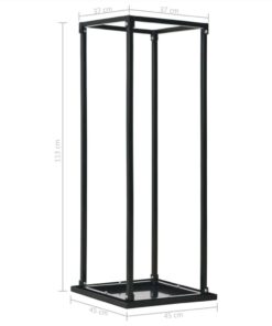 Firewood Rack With Base Black 37x37x113 Cm Steel 7 Firewood Rack With Base Black 37x37x113 Cm Steel -Room Firewood Rack with Base Black 37x37x113 cm Steel 438914 5