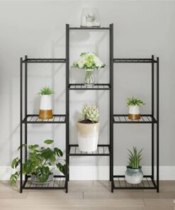 Flower Stand 83x25x100 Cm Black Iron