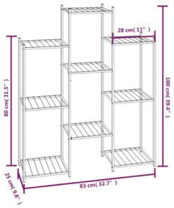 Flower Stand 83x25x100 Cm Black Iron -Room Flower Stand 83x25x100 cm Black Iron 515323 5