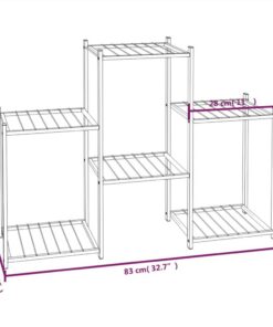 Flower Stand 83x25x60 Cm Black Iron