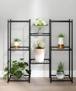 Flower Stand 83x25x80 Cm Black Iron