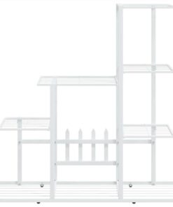 Flower Stand 94.5x25x88 Cm White Metal 4 Flower Stand 94.5x25x88 Cm White Metal -Room Flower Stand 94 5x25x88 cm White Metal 483177 2