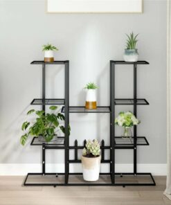 Flower Stand 94.5x25x89 Cm Black Iron