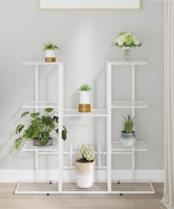 Flower Stand 94.5x25x89 Cm White Iron