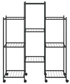 Flower Stand With Wheels 83x25x103.5 Cm Black Iron -Room Flower Stand with Wheels 83x25x103 5 cm Black Iron 515282 2
