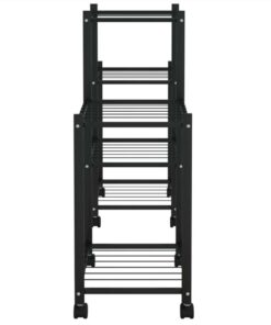 Flower Stand With Wheels 83x25x63.5 Cm Black Iron 5 Flower Stand With Wheels 83x25x63.5 Cm Black Iron -Room Flower Stand with Wheels 83x25x63 5 cm Black Iron 515429 3