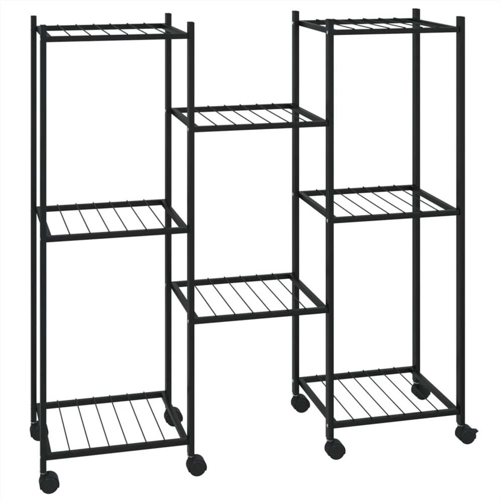 Flower Stand With Wheels 83x25x83.5 Cm Black Iron - Image 2