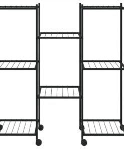 Flower Stand With Wheels 83x25x83.5 Cm Black Iron -Room Flower Stand with Wheels 83x25x83 5 cm Black Iron 516692 2