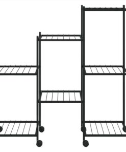 Flower Stand With Wheels 83x25x83.5 Cm Black Iron 4 Flower Stand With Wheels 83x25x83.5 Cm Black Iron -Room Flower Stand with Wheels 83x25x83 5 cm Black Iron 516740 2