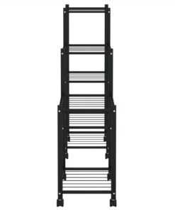 Flower Stand With Wheels 83x25x83.5 Cm Black Iron 5 Flower Stand With Wheels 83x25x83.5 Cm Black Iron -Room Flower Stand with Wheels 83x25x83 5 cm Black Iron 516740 3