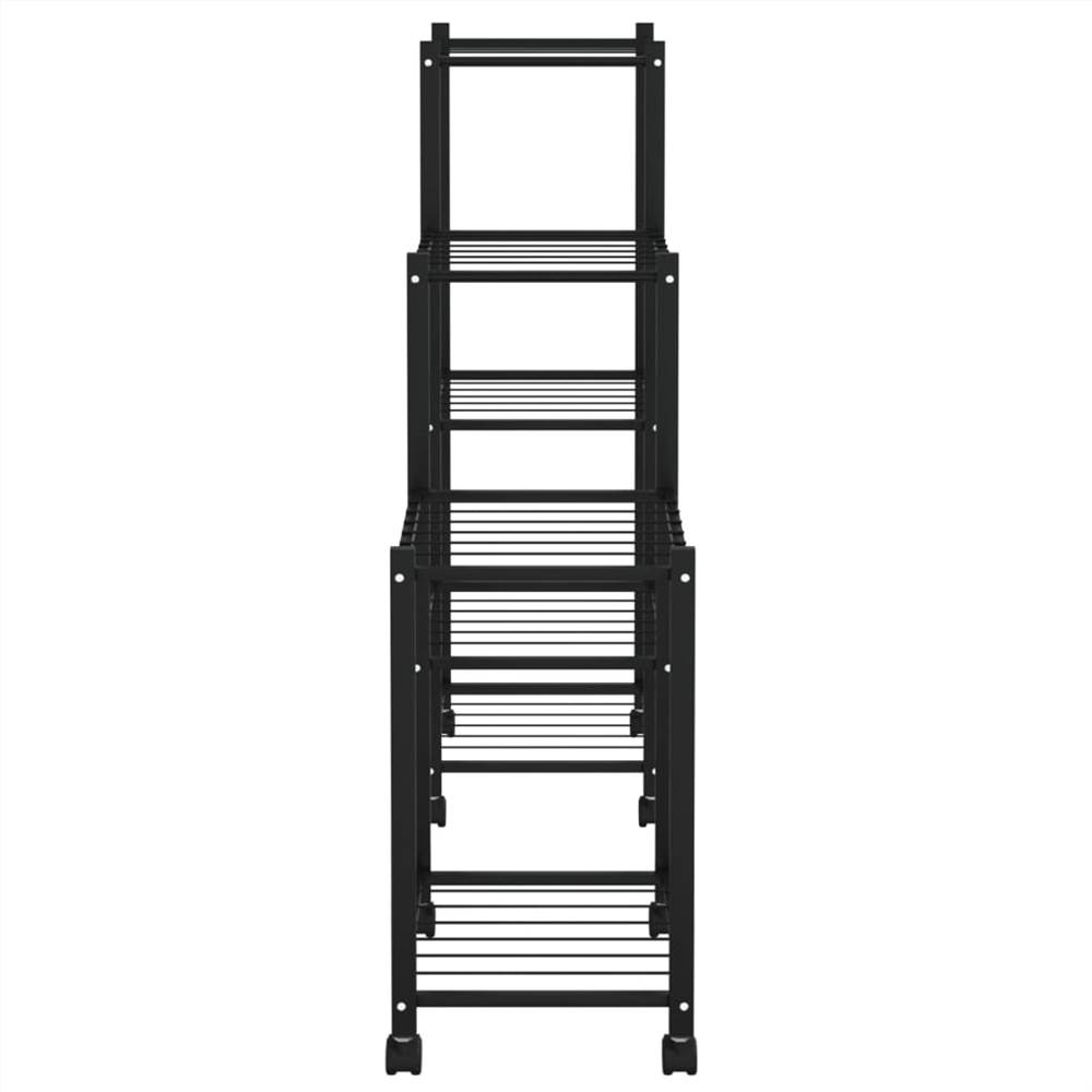 Flower Stand with Wheels 83x25x83.5 cm Black Iron Flower Stand With Wheels 83x25x83.5 Cm Black Iron -Room Flower Stand with Wheels 83x25x83 5 cm Black Iron 516740 3