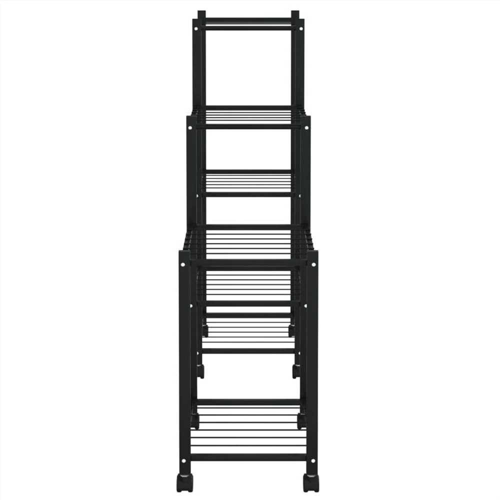 Flower Stand With Wheels 83x25x83.5 Cm Black Iron - Image 4