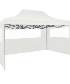 Foldable Party Tent With 4 Sidewalls 3x4.5 M White -Room Foldable Party Tent with 4 Sidewalls 3x4 5 m White 496211 4