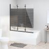 Foldable Shower Enclosure 3 Panels 130x130 Cm ESG Black