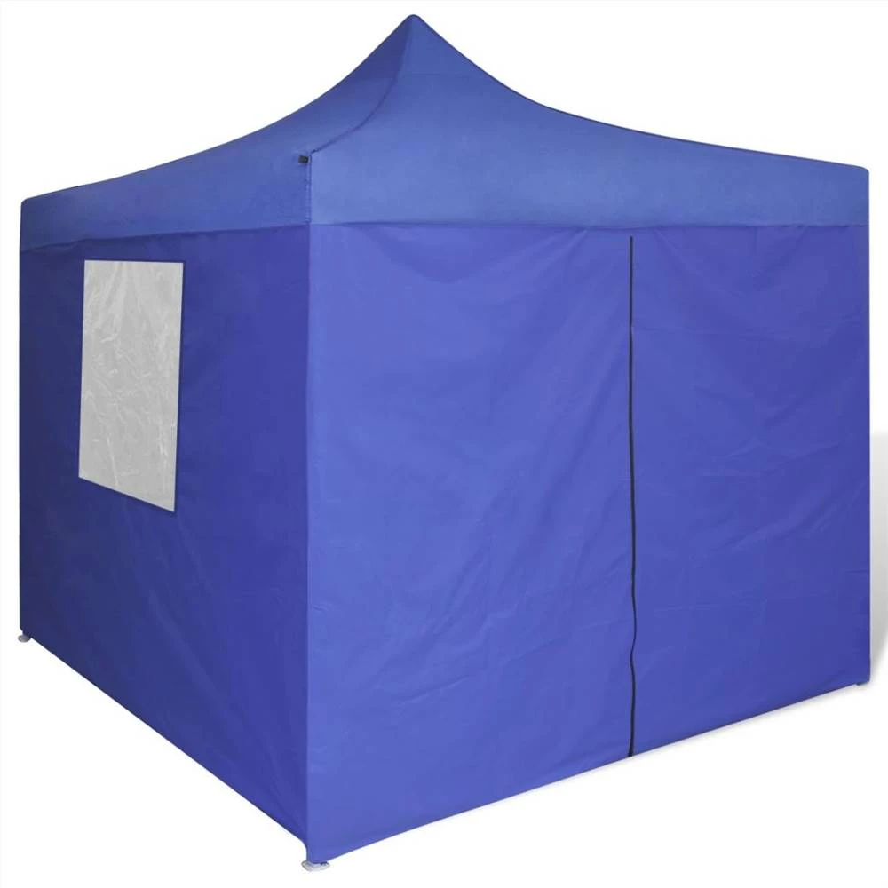 Foldable Tent 3x3 M With 4 Walls Blue - Image 2