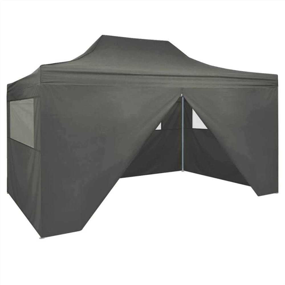 Foldable Tent Pop-Up with 4 Side Walls 3x4.5 m Anthracite Foldable Tent Pop-Up With 4 Side Walls 3x4.5 M Anthracite -Room Foldable Tent Pop Up with 4 Side Walls 3x4 5 m Anthracite 494111 0