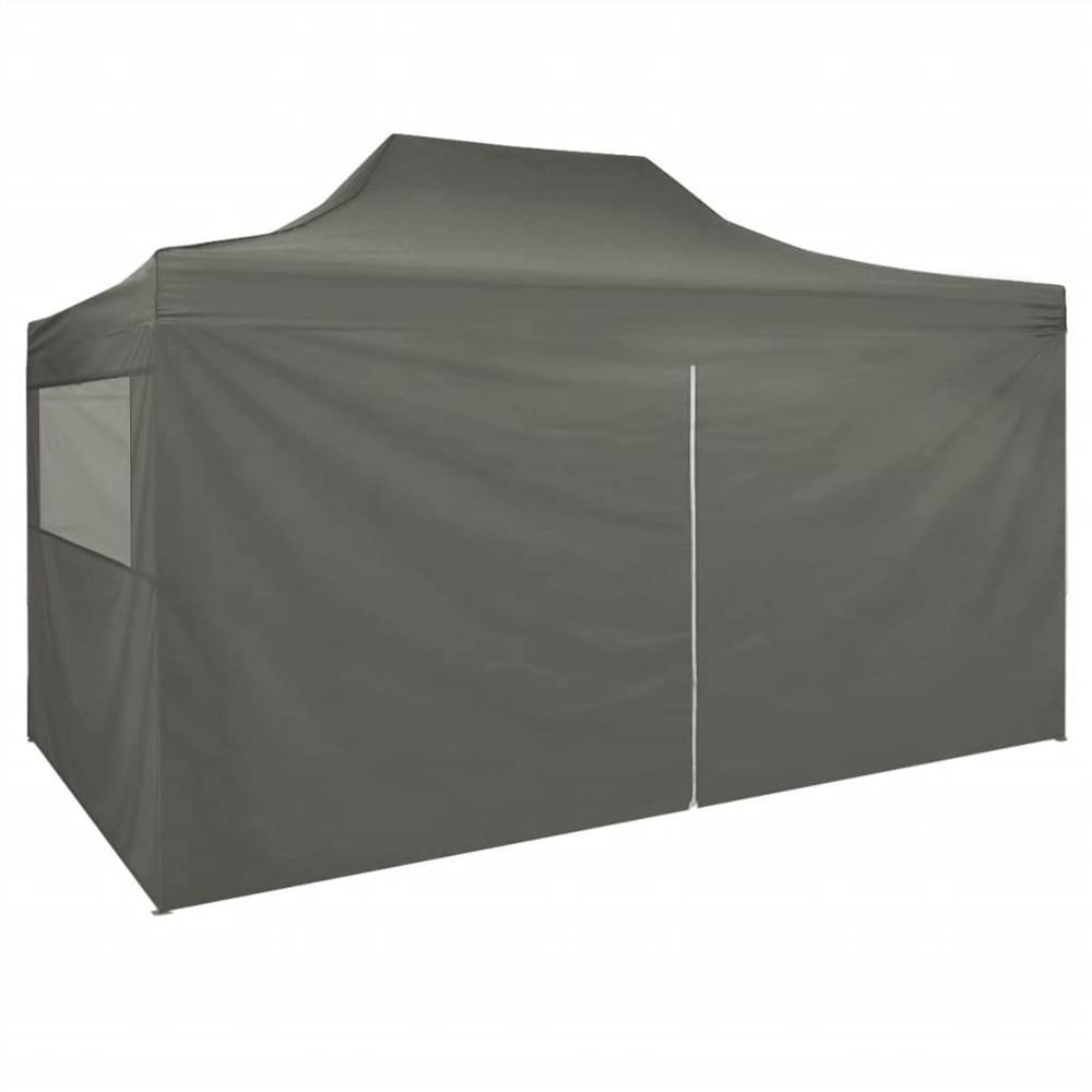 Foldable Tent Pop-Up with 4 Side Walls 3x4.5 m Anthracite Foldable Tent Pop-Up With 4 Side Walls 3x4.5 M Anthracite -Room Foldable Tent Pop Up with 4 Side Walls 3x4 5 m Anthracite 494111 4