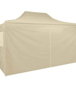Foldable Tent Pop-Up With 4 Side Walls 3x4.5 M Cream White 6 Foldable Tent Pop-Up With 4 Side Walls 3x4.5 M Cream White -Room Foldable Tent Pop Up with 4 Side Walls 3x4 5 m Cream White 486057 4
