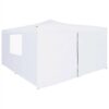 Folding Gazebo With 4 Sidewalls 5x5 M White -Room Folding Gazebo with 4 Sidewalls 5x5 m White 438761 0