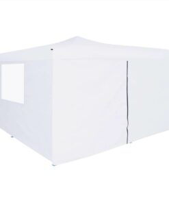 Folding Gazebo With 4 Sidewalls 5x5 M White