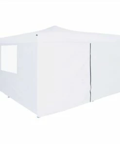 Folding Gazebo With 4 Sidewalls 5x5 M White