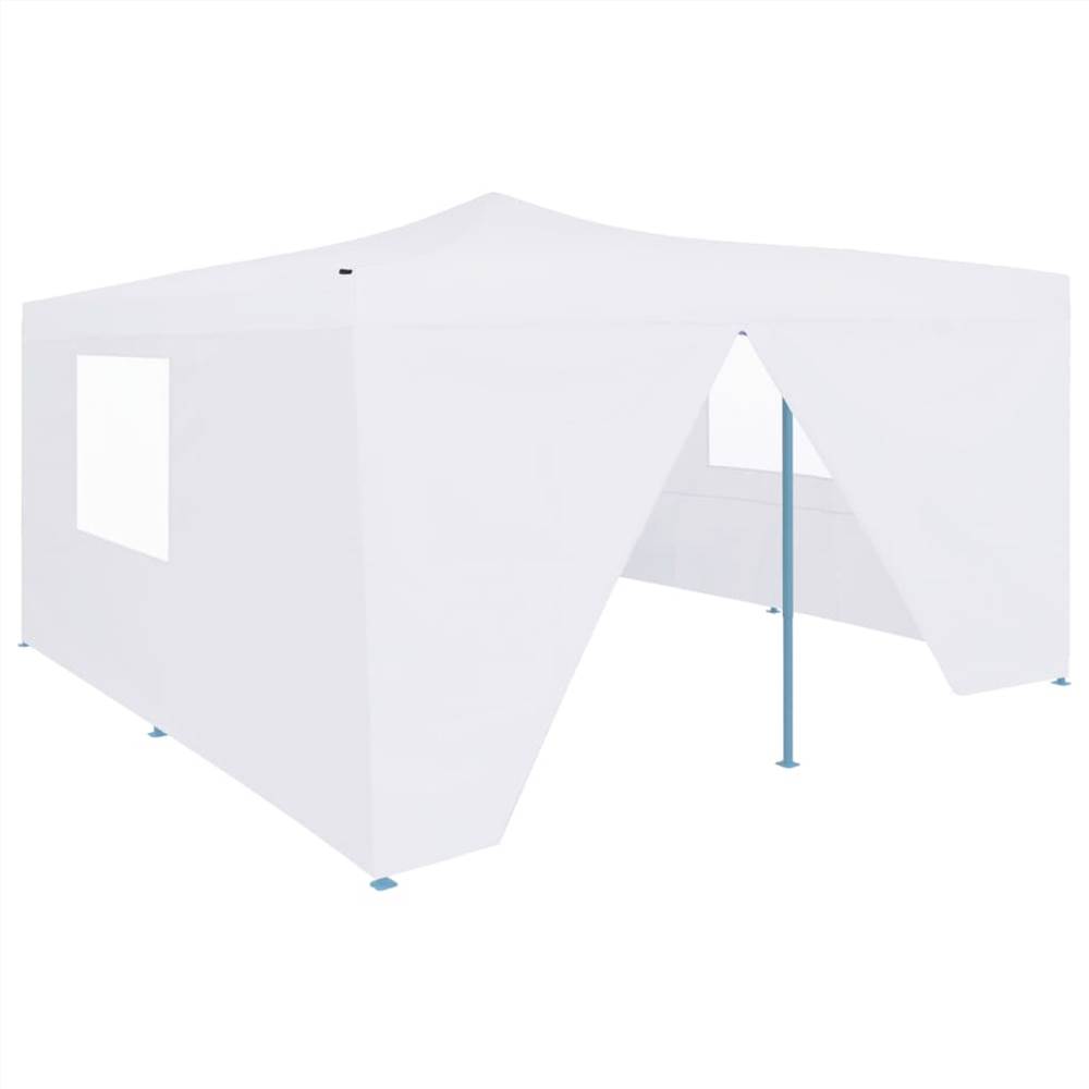 Folding Gazebo with 4 Sidewalls 5x5 m White Folding Gazebo With 4 Sidewalls 5x5 M White -Room Folding Gazebo with 4 Sidewalls 5x5 m White 438761 1