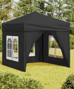 Folding Party Tent With Sidewalls Anthracite 2x2 M