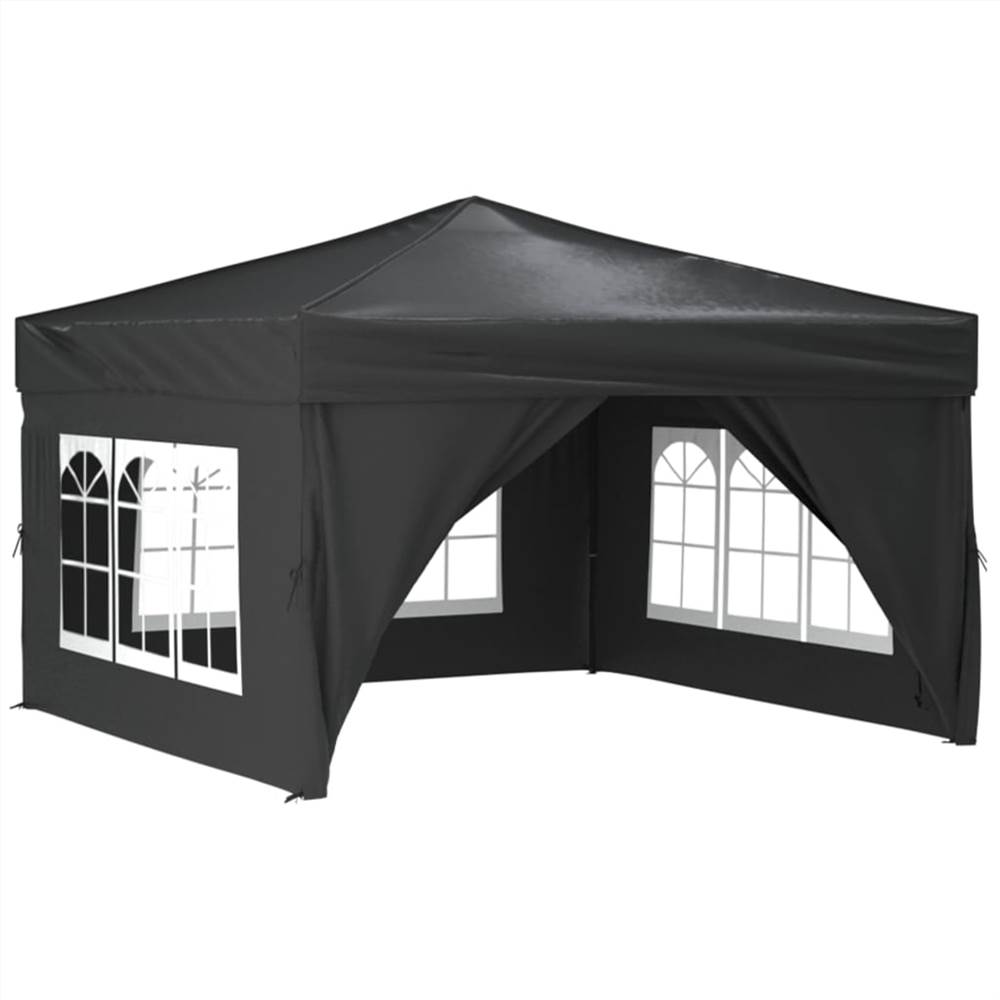 Folding Party Tent with Sidewalls Anthracite 3x3 m Folding Party Tent With Sidewalls Anthracite 3x3 M -Room Folding Party Tent with Sidewalls Anthracite 3x3 m 515470 2