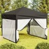 Folding Party Tent With Sidewalls Anthracite 3x3 M