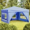 Folding Party Tent With Sidewalls Blue 3x3 M