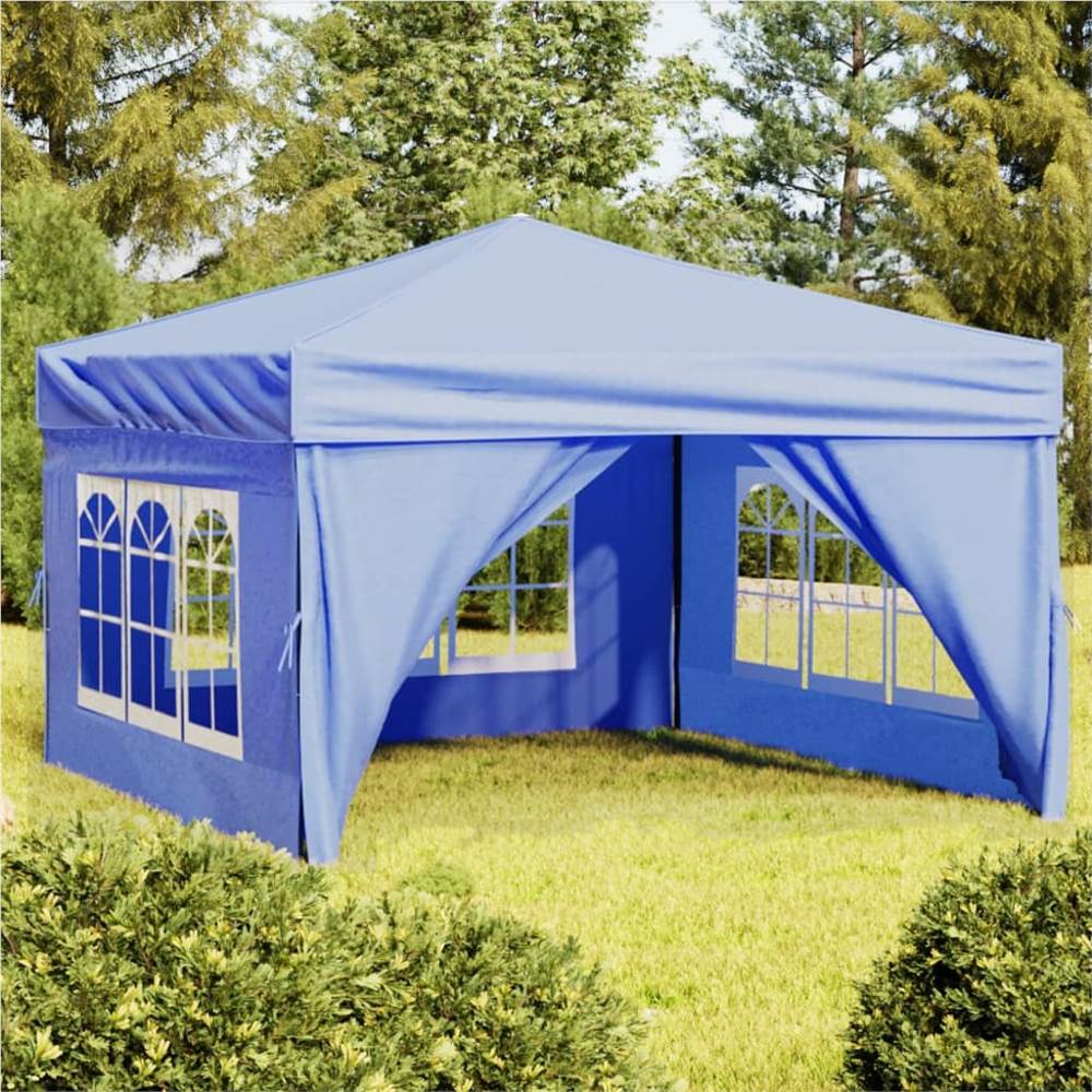 Folding Party Tent with Sidewalls Blue 3x3 m Folding Party Tent With Sidewalls Blue 3x3 M -Room Folding Party Tent with Sidewalls Blue 3x3 m 515493 0