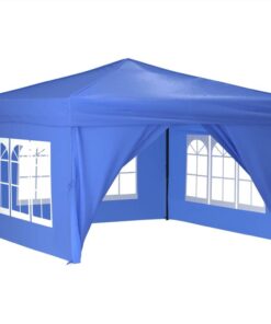 Folding Party Tent With Sidewalls Blue 3x3 M 4 Folding Party Tent With Sidewalls Blue 3x3 M -Room Folding Party Tent with Sidewalls Blue 3x3 m 515493 2