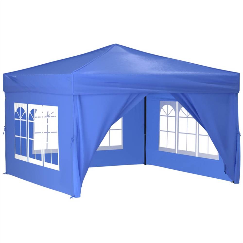 Folding Party Tent with Sidewalls Blue 3x3 m Folding Party Tent With Sidewalls Blue 3x3 M -Room Folding Party Tent with Sidewalls Blue 3x3 m 515493 2