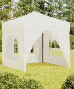 Folding Party Tent With Sidewalls Cream 2x2 M