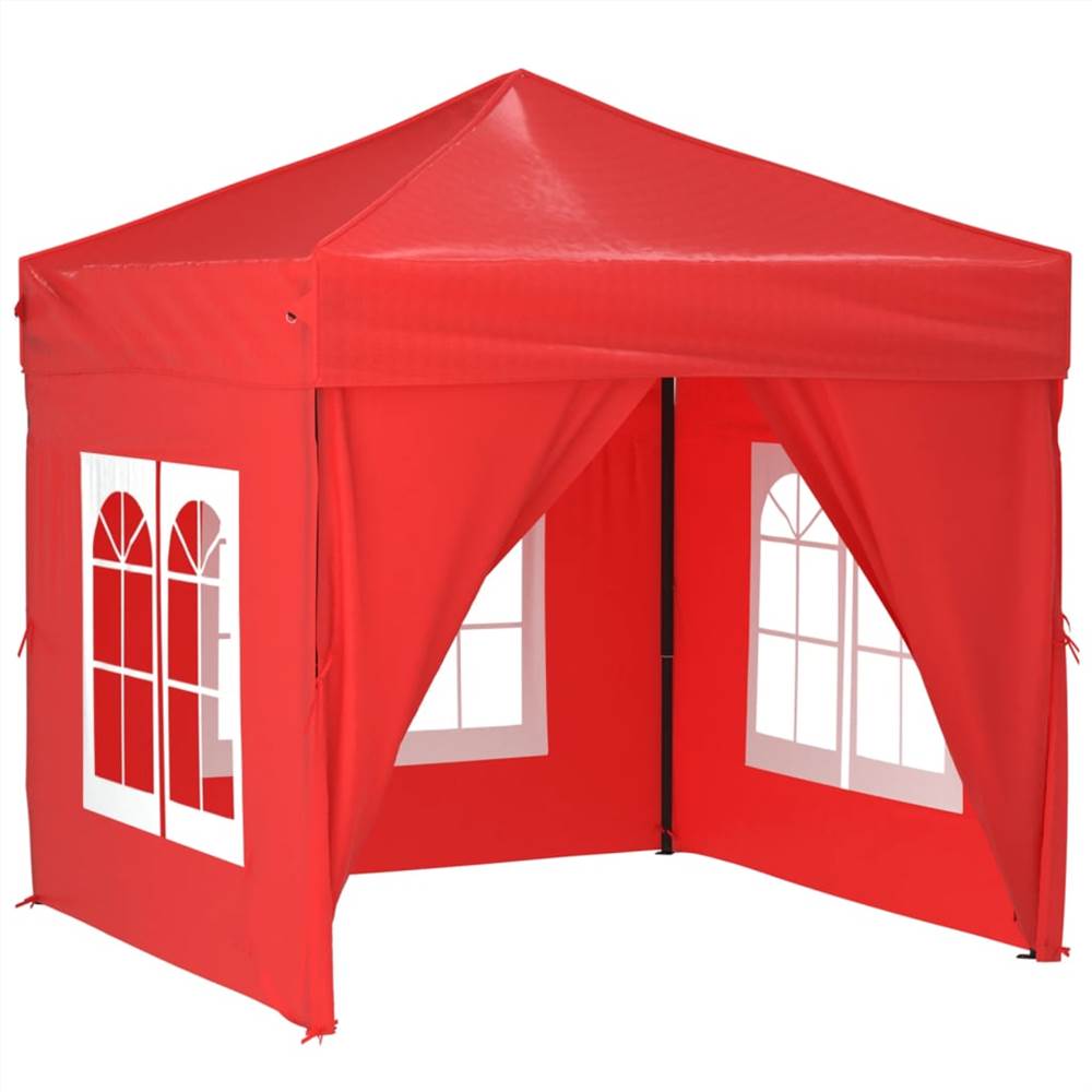 Folding Party Tent with Sidewalls Red 2x2 m Folding Party Tent With Sidewalls Red 2x2 M -Room Folding Party Tent with Sidewalls Red 2x2 m 515497 1