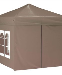 Folding Party Tent With Sidewalls Taupe 2x2 M -Room Folding Party Tent with Sidewalls Taupe 2x2 m 515467 2