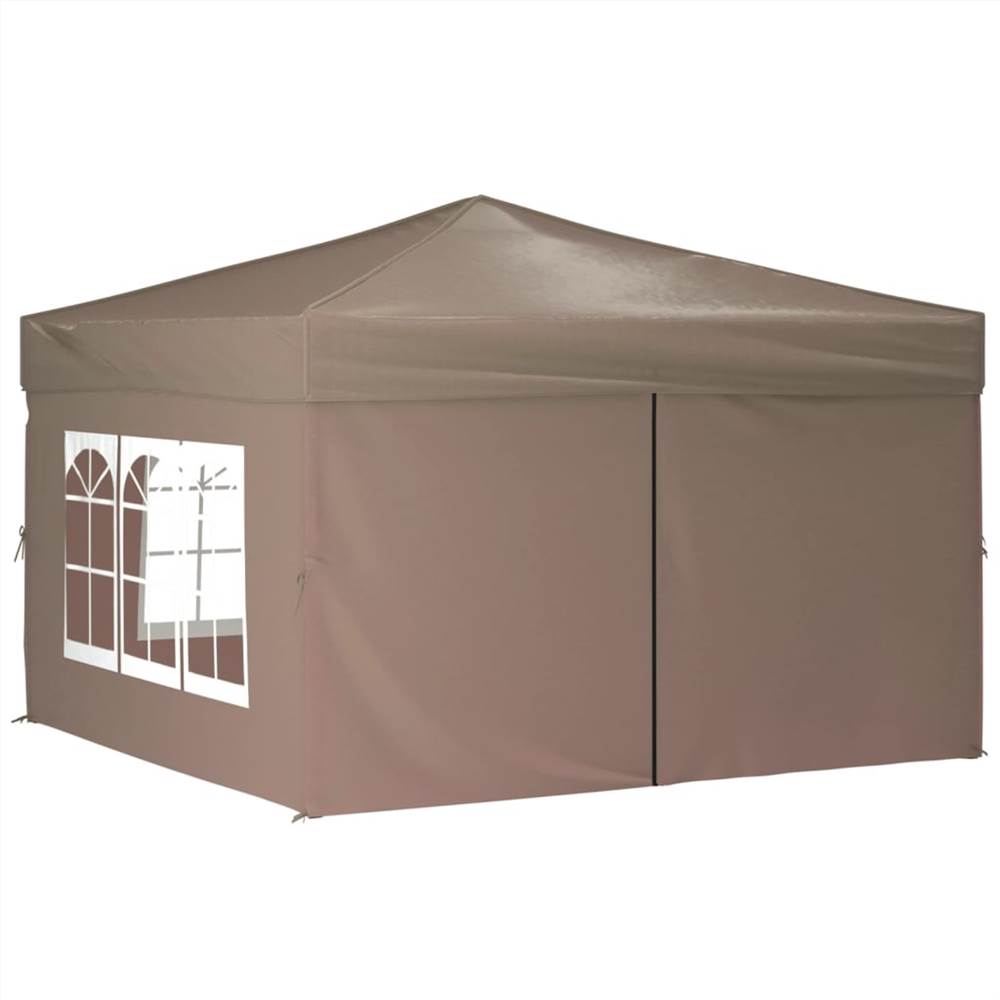 Folding Party Tent with Sidewalls Taupe 3x3 m Folding Party Tent With Sidewalls Taupe 3x3 M -Room Folding Party Tent with Sidewalls Taupe 3x3 m 515495 1