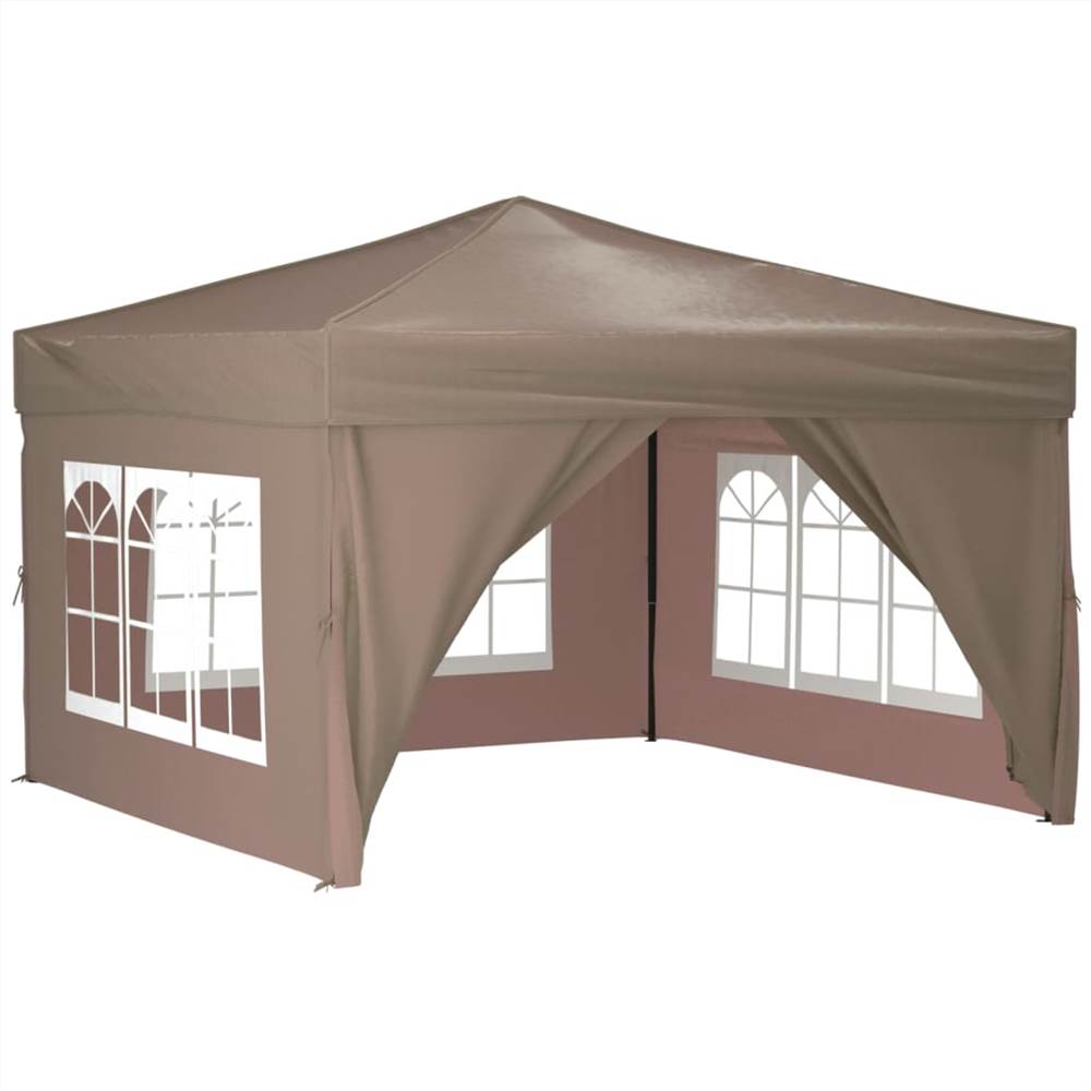 Folding Party Tent with Sidewalls Taupe 3x3 m Folding Party Tent With Sidewalls Taupe 3x3 M -Room Folding Party Tent with Sidewalls Taupe 3x3 m 515495 2