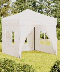 Folding Party Tent With Sidewalls White 2x2 M