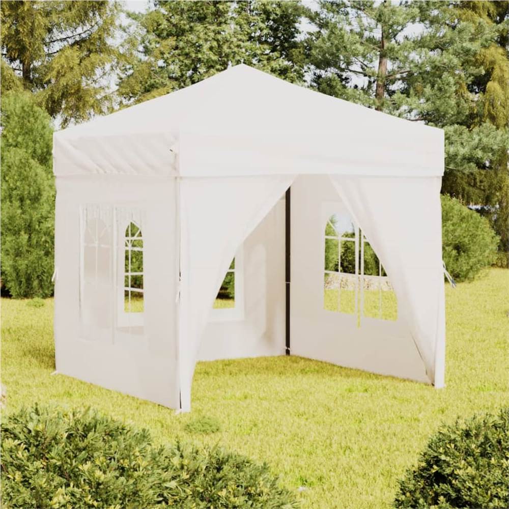 Folding Party Tent with Sidewalls White 2x2 m Folding Party Tent With Sidewalls White 2x2 M -Room Folding Party Tent with Sidewalls White 2x2 m 515496 0