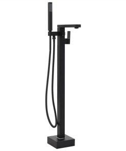 Freestanding Bathtub Faucet Black Stainless Steel 90 Cm