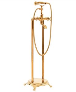 Freestanding Bathtub Faucet Stainless Steel 99.5 Cm Gold