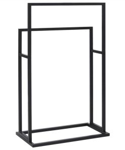 Freestanding Towel Rack Black 48x24x78.5 Cm Steel -Room Freestanding Towel Rack Black 48x24x78 5 cm Steel 483118 4
