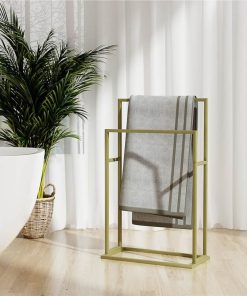 Freestanding Towel Rack Gold 48x24x78.5 Cm Iron