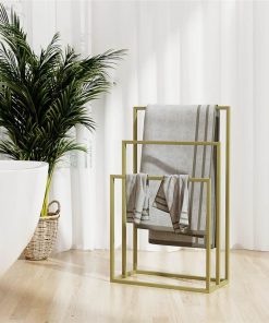 Freestanding Towel Rack Gold 48x24x79 Cm Iron