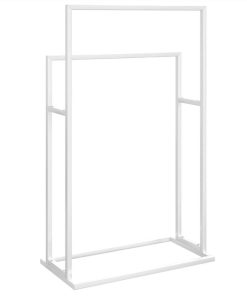 Freestanding Towel Rack White 48x24x78.5 Cm Iron 6 Freestanding Towel Rack White 48x24x78.5 Cm Iron -Room Freestanding Towel Rack White 48x24x78 5 cm Iron 512460 4