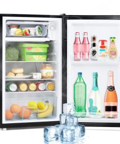 Merax Fridge-freezer 88L Total Volume, 8L Freezer Volume, 80L Refrigerate Volume 106 KWh/annum, -18 -10 Celsius, LED Light 4 Merax Fridge-freezer 88L Total Volume, 8L Freezer Volume, 80L Refrigerate Volume 106 KWh/annum, -18 -10 Celsius, LED Light -Room Fridge freezer 88L Total Volume 8L Freezer Volume 501460 1