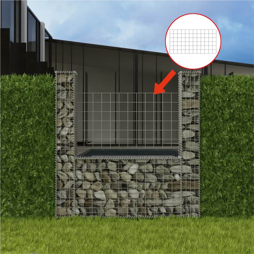 Gabion Basket U-Shape Galvanised Steel 160x20x150 cm Gabion Basket U-Shape Galvanised Steel 160x20x150 Cm -Room Gabion Basket U Shape Galvanised Steel 160x20x150 cm 446038 0