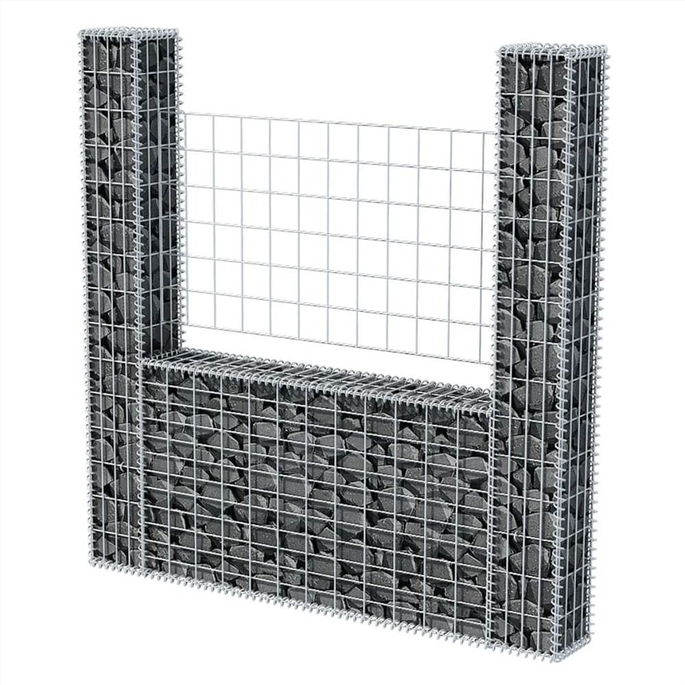 Gabion Basket U-Shape Galvanised Steel 160x20x150 cm Gabion Basket U-Shape Galvanised Steel 160x20x150 Cm -Room Gabion Basket U Shape Galvanised Steel 160x20x150 cm 446038 2